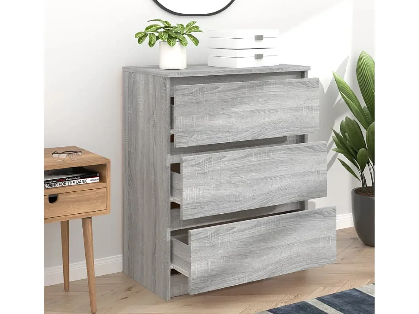 Aparador Sonoma gris 60x35x76 cm Madera de ingeniería