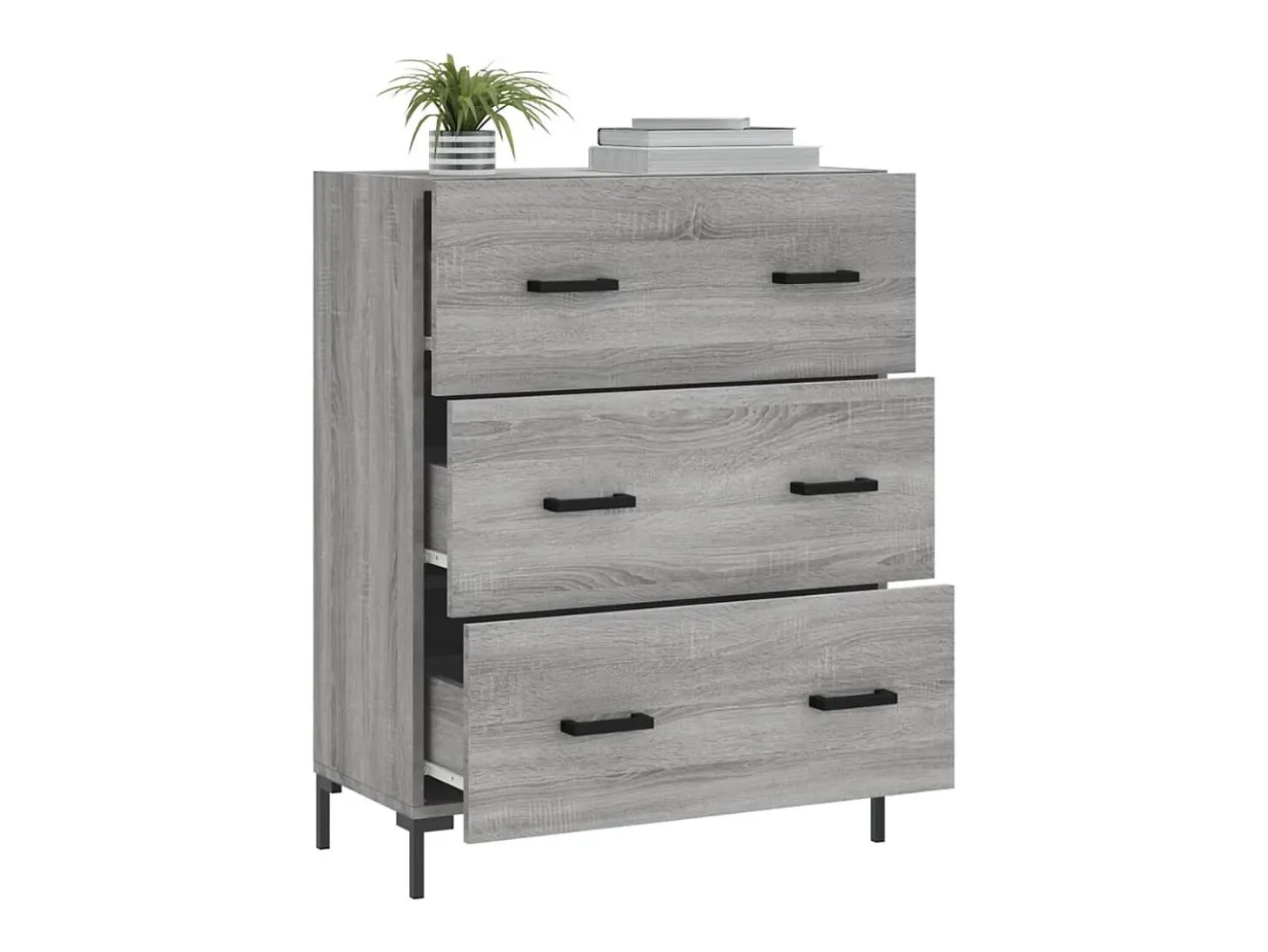 Aparador Sonoma gris 69,5x34x90 cm madera de ingeniería