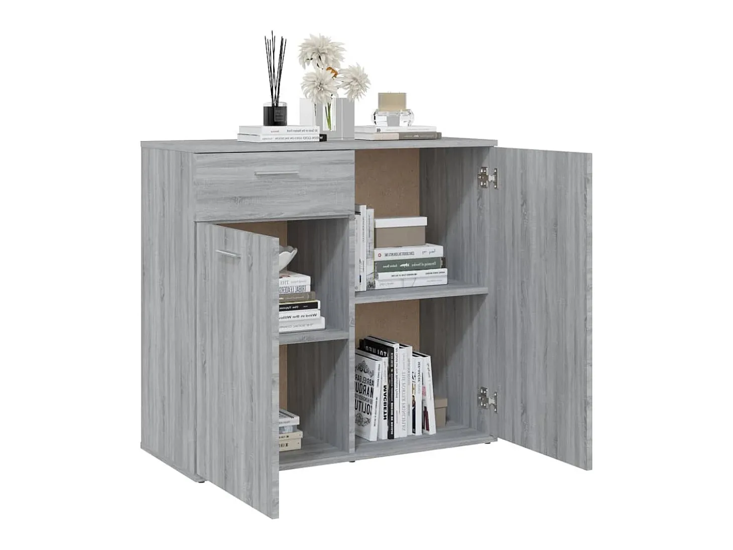 Aparador Sonoma gris 80x36x75 cm Madera de ingeniería