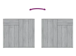 Aparador Sonoma gris 80x36x75 cm Madera de ingeniería