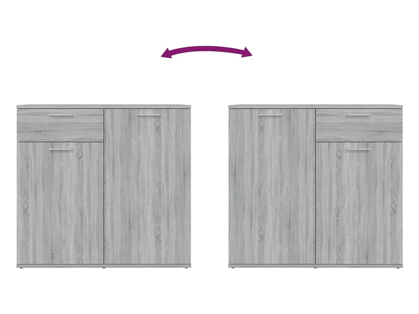 Aparador Sonoma gris 80x36x75 cm Madera de ingeniería