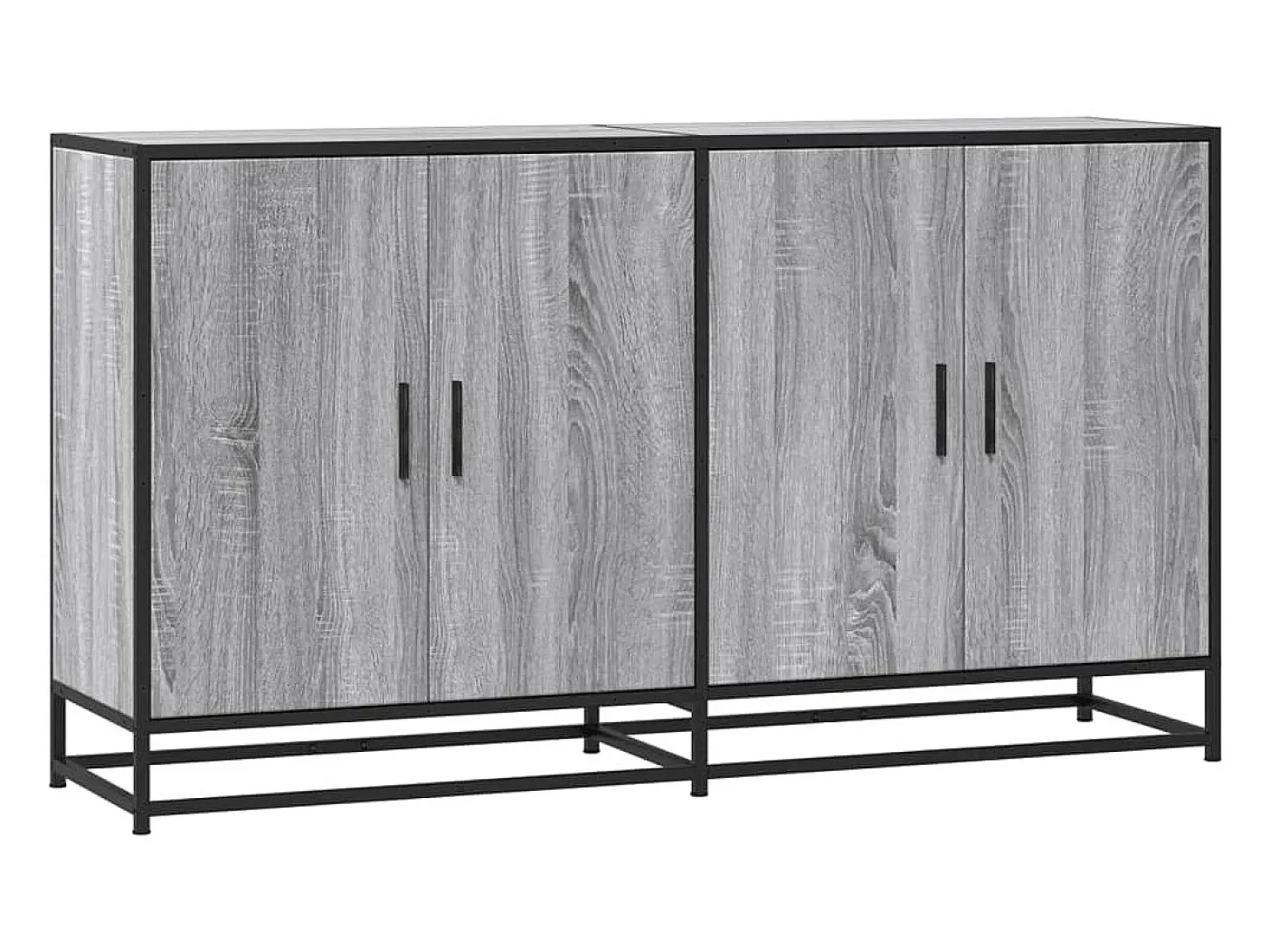 Aparador Sonoma gris 134x35x76 cm madera de ingeniería