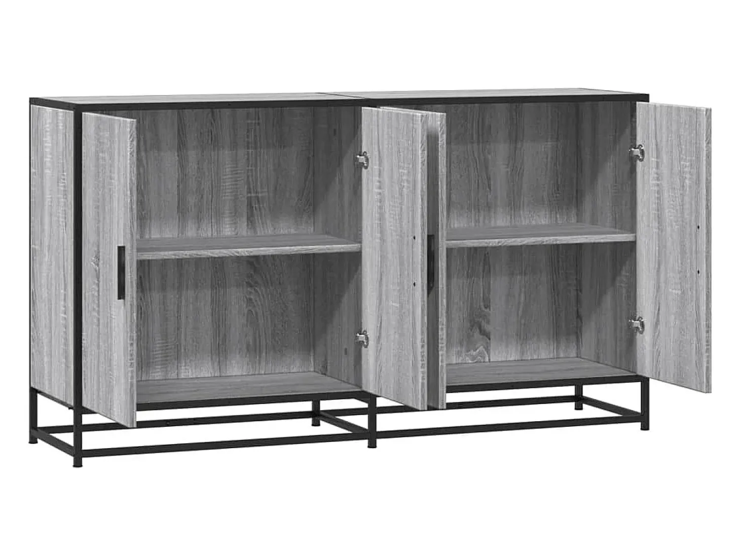 Aparador Sonoma gris 134x35x76 cm madera de ingeniería