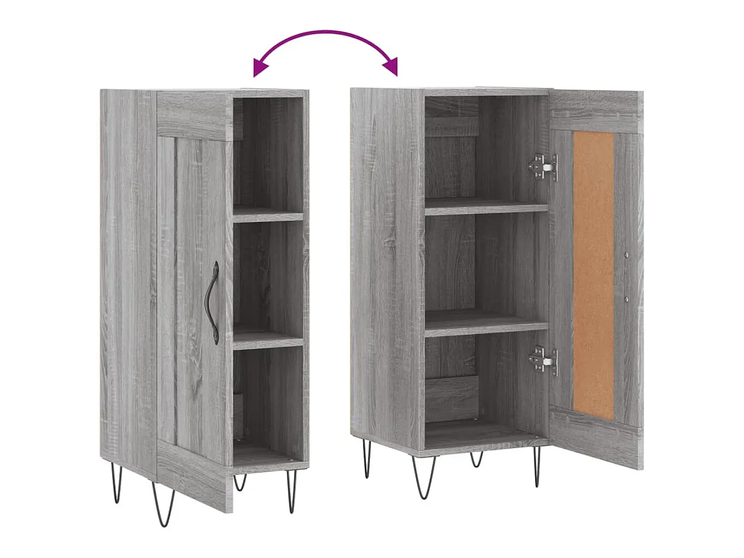 Aparador Sonoma gris 34,5x34x90 cm Madera de ingeniería