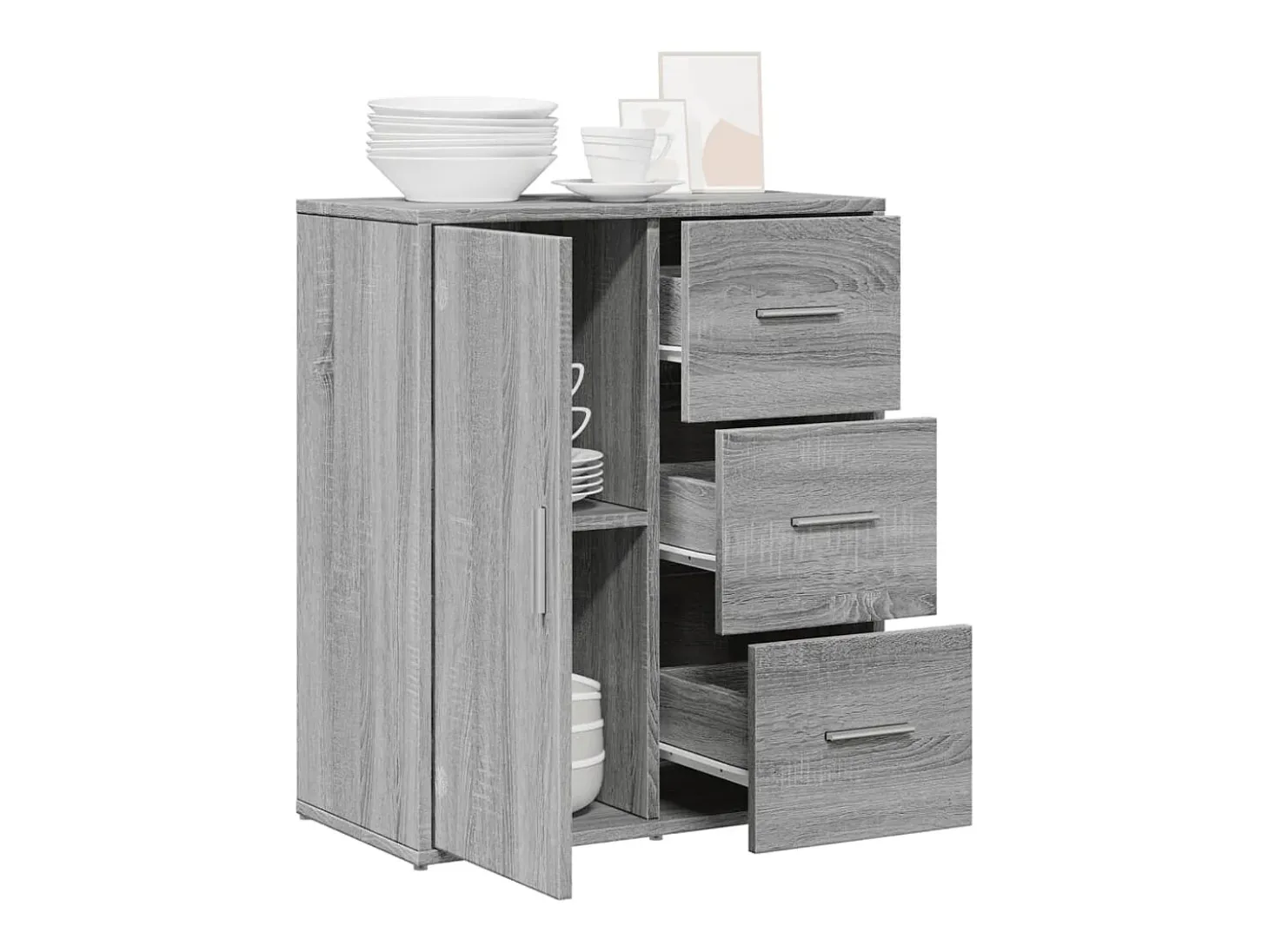 Aparador Sonoma gris 60x31x70 cm madera de ingeniería