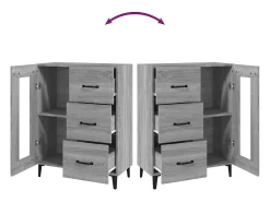 Aparador Sonoma gris 69,5x34x90 cm madera de ingeniería