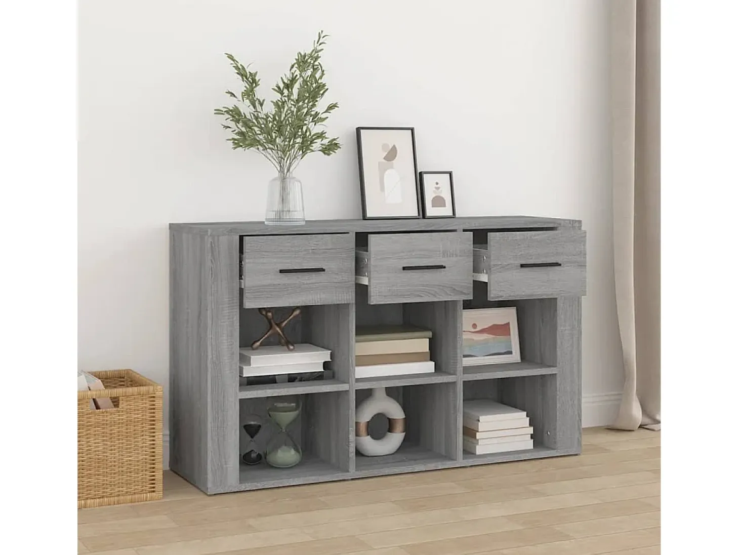 Aparador Sonoma gris 100x30x59,5 cm Madera de ingeniería