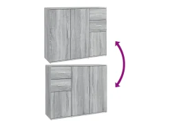 Aparador Sonoma gris 91x29,5x75 cm Madera de ingeniería