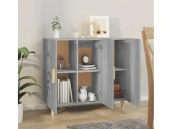 Aparador Sonoma gris 90x34x80 cm madera de ingeniería