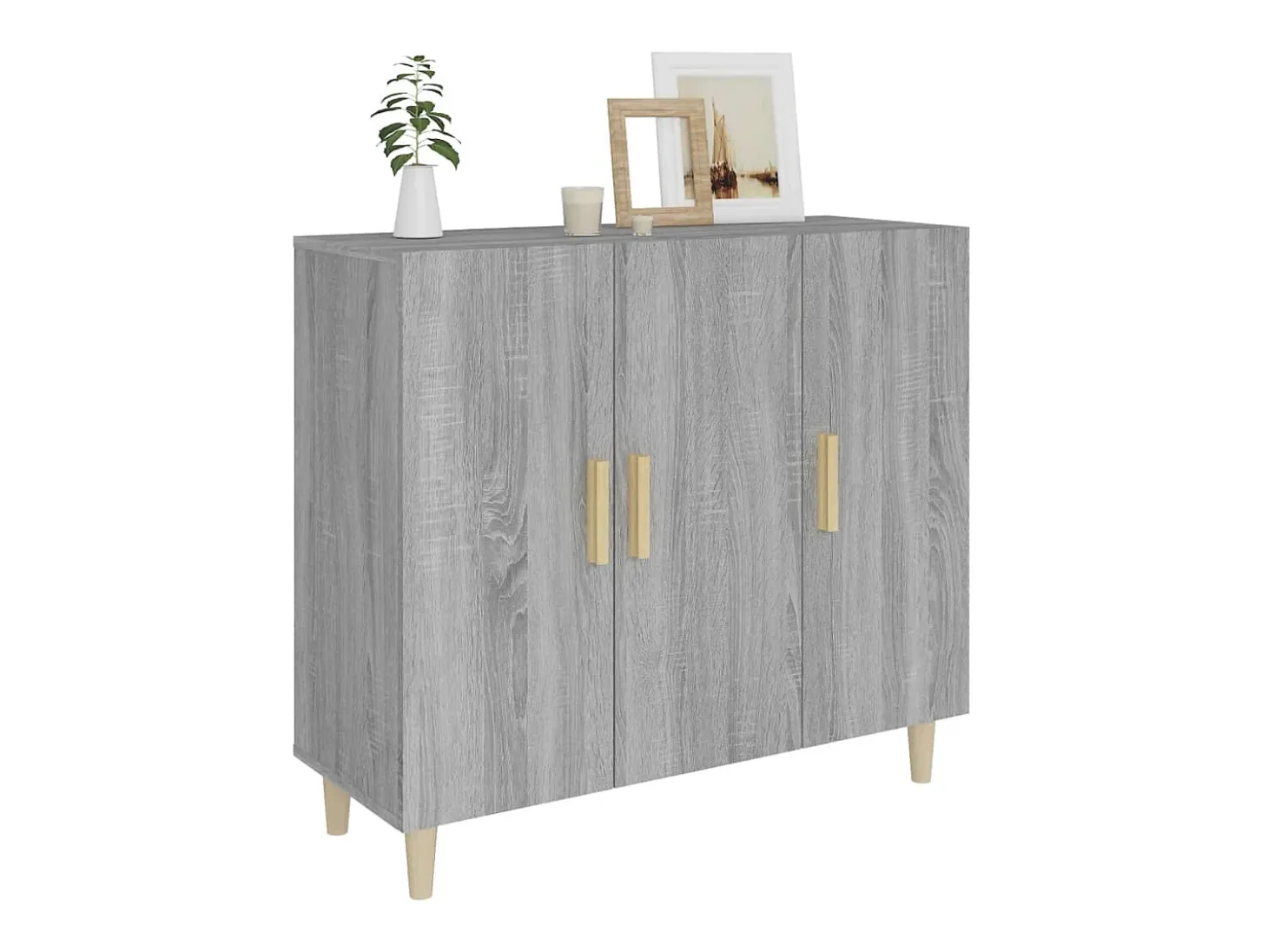 Aparador Sonoma gris 90x34x80 cm madera de ingeniería
