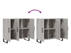 Aparador Sonoma gris 90x34x80 cm madera de ingeniería