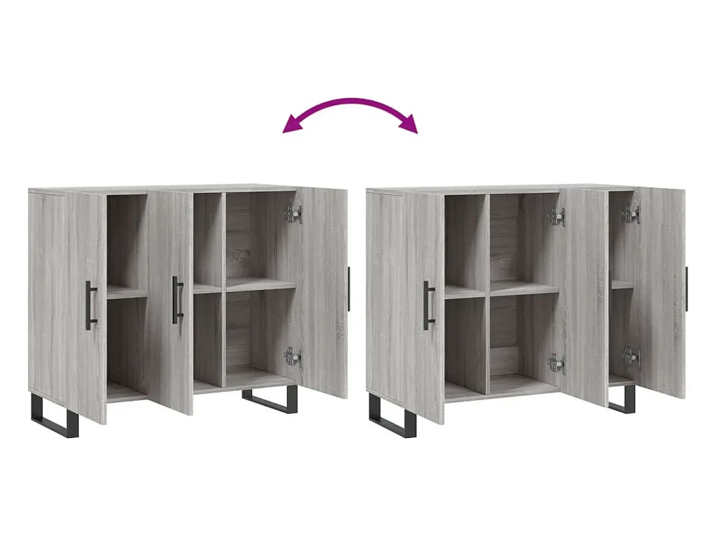 Aparador Sonoma gris 90x34x80 cm madera de ingeniería