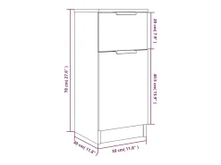 Aparador Sonoma gris 30x30x70 cm Madera de ingeniería