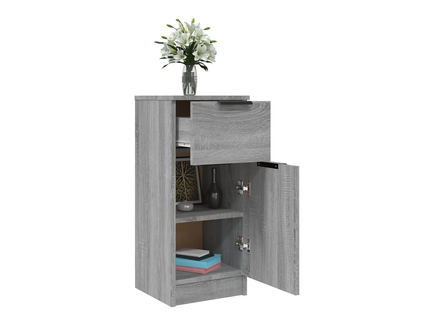 Aparador Sonoma gris 30x30x70 cm Madera de ingeniería