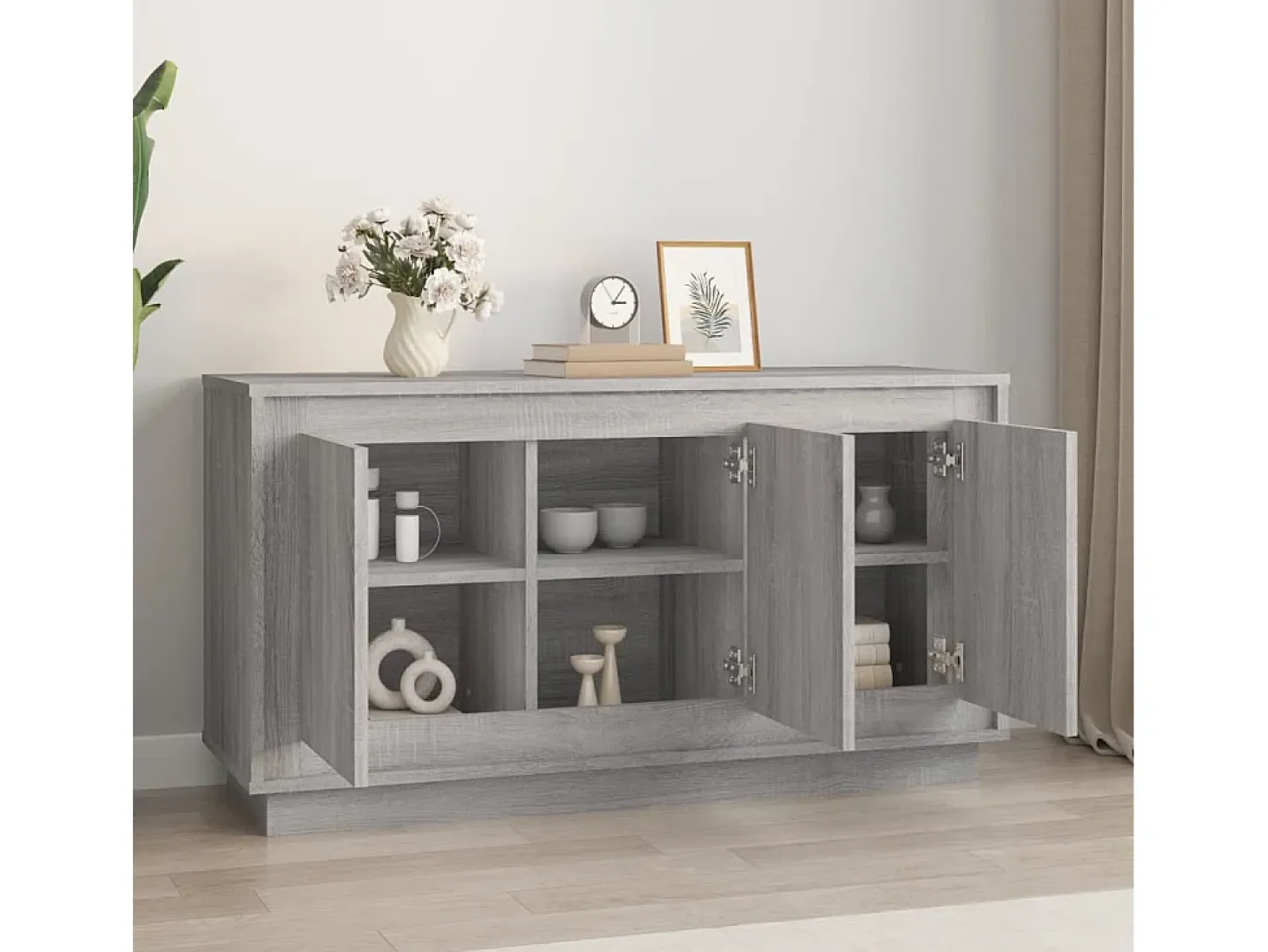 Aparador Sonoma gris 102x35x55 cm madera de ingeniería