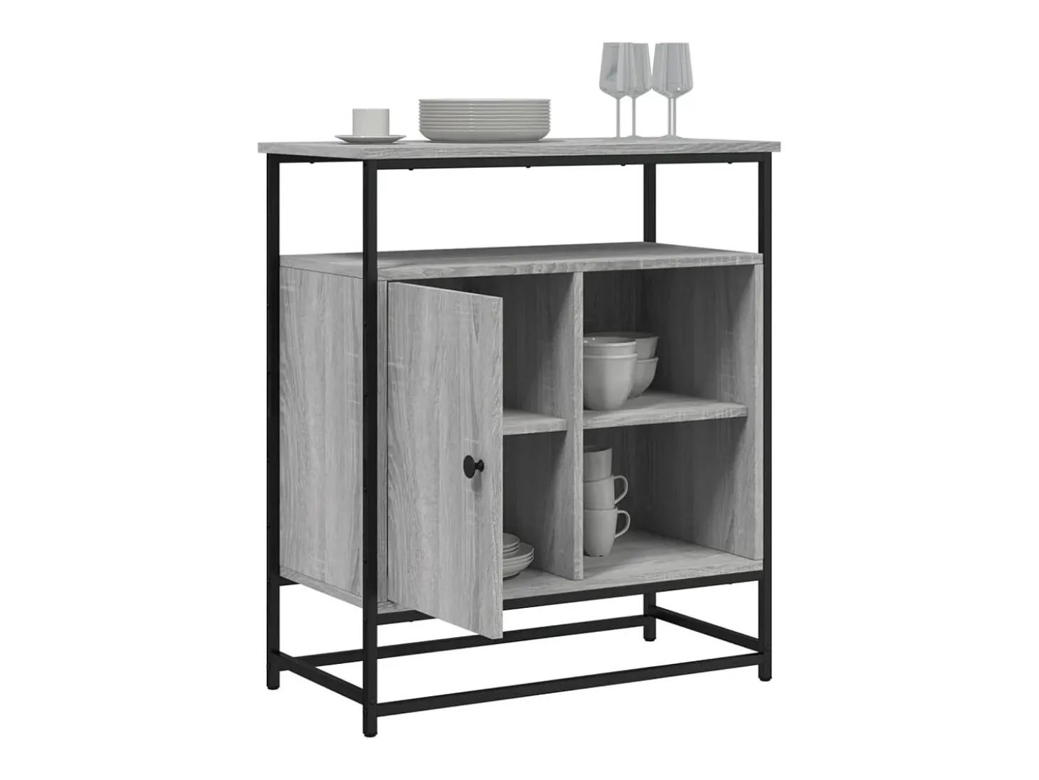 Aparador Sonoma gris 69x35x80 cm madera de ingeniería