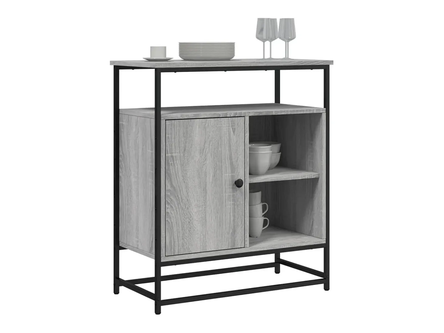 Aparador Sonoma gris 69x35x80 cm madera de ingeniería