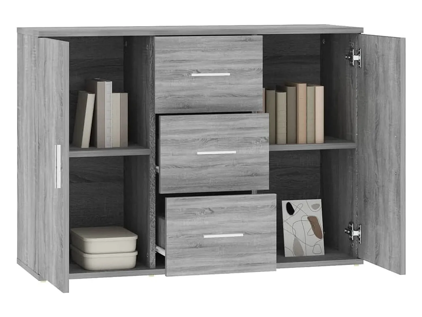 Aparador Sonoma gris 91x29,5x65 cm Madera de ingeniería