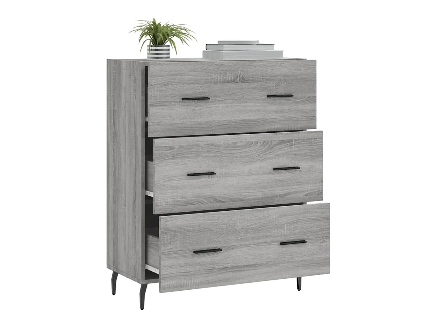 Aparador Sonoma gris 69,5x34x90 cm madera de ingeniería