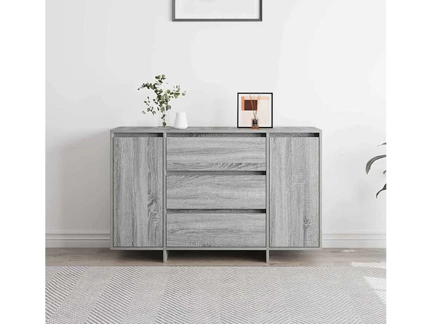 Aparador Sonoma gris 120x41x75 cm en madera de ingeniería