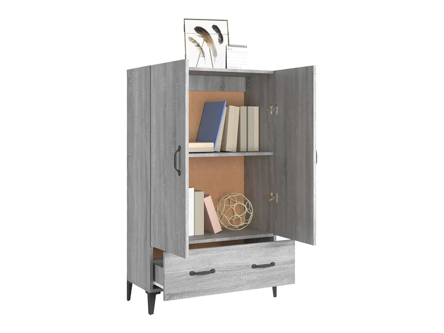 Aparador Sonoma gris 70x31x115 cm Madera de ingeniería
