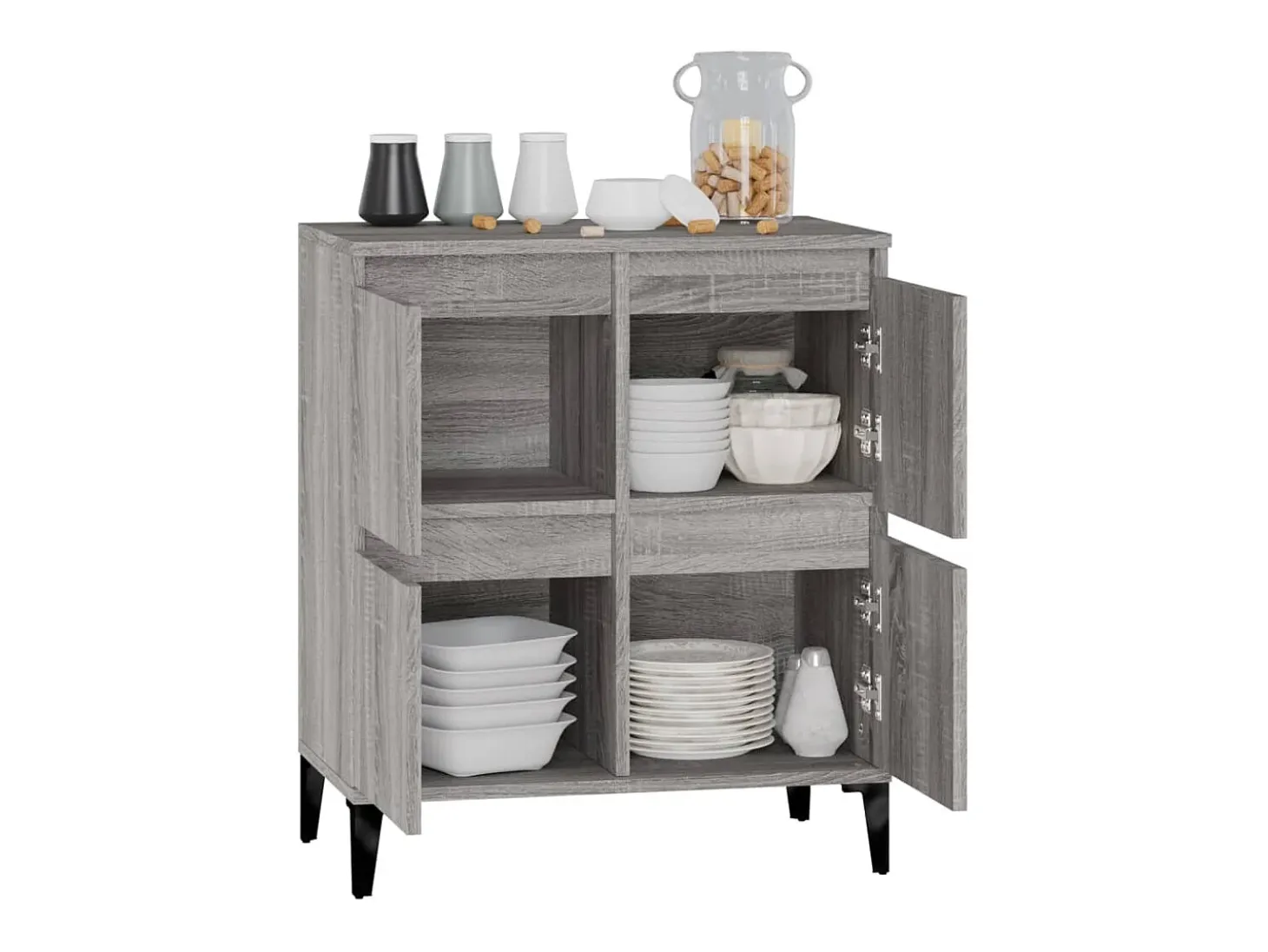 Aparador Sonoma gris 60x35x70 cm Madera de ingeniería