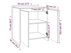 Aparador Sonoma gris 70x41x75 cm Madera de ingeniería