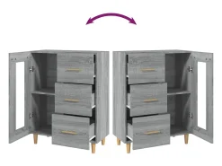 Aparador Sonoma gris 69,5x34x90 cm madera de ingeniería