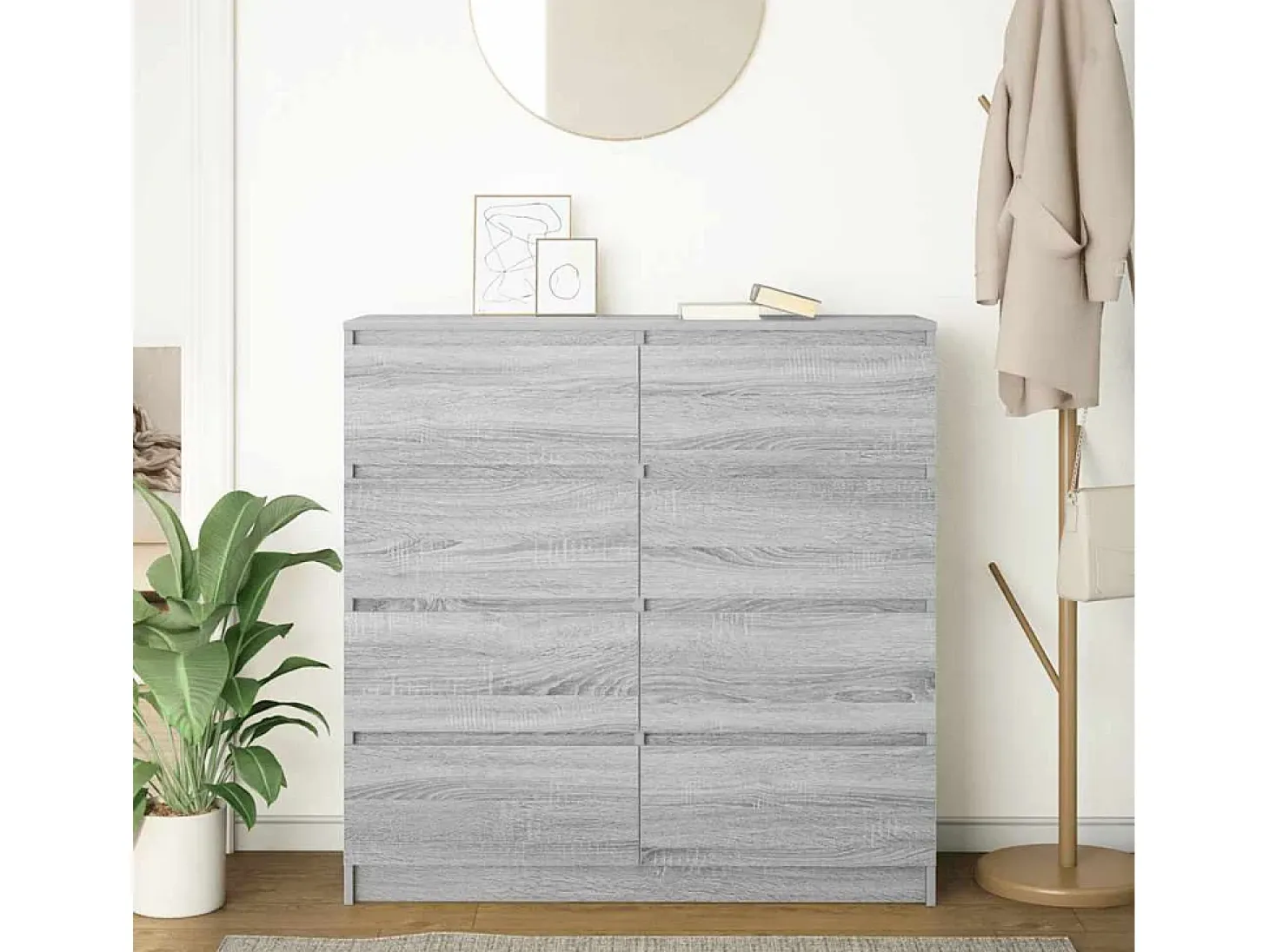 Aparador Sonoma gris 100x35x99 cm madera de ingeniería