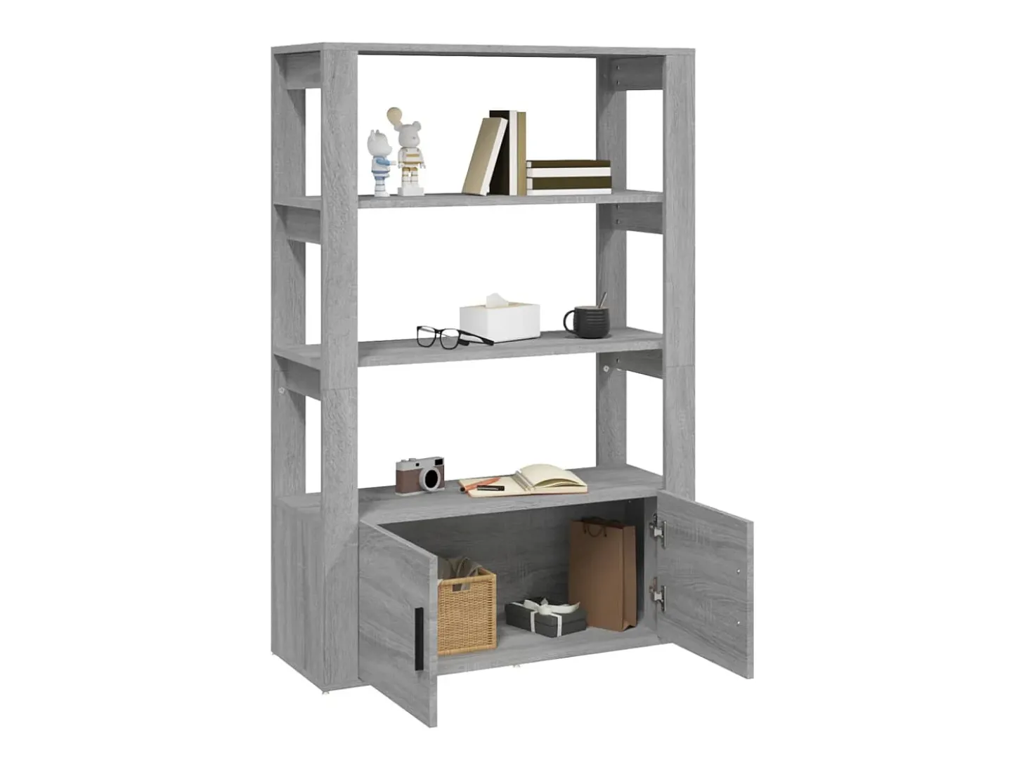 Aparador Sonoma gris 80x30x119,5 cm Madera de ingeniería