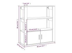 Aparador Sonoma gris 80x30x90 cm Madera de ingeniería