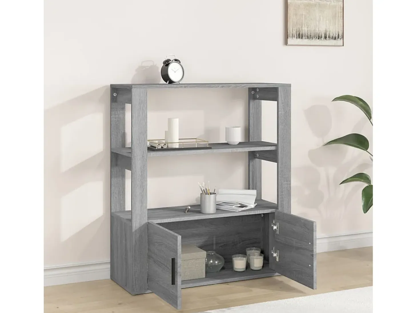 Aparador Sonoma gris 80x30x90 cm Madera de ingeniería