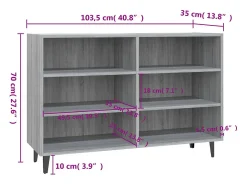 Aparador Sonoma gris 103,5x35x70 cm madera de ingeniería
