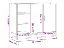 Aparador Sonoma gris 92x35x76 cm madera de ingeniería