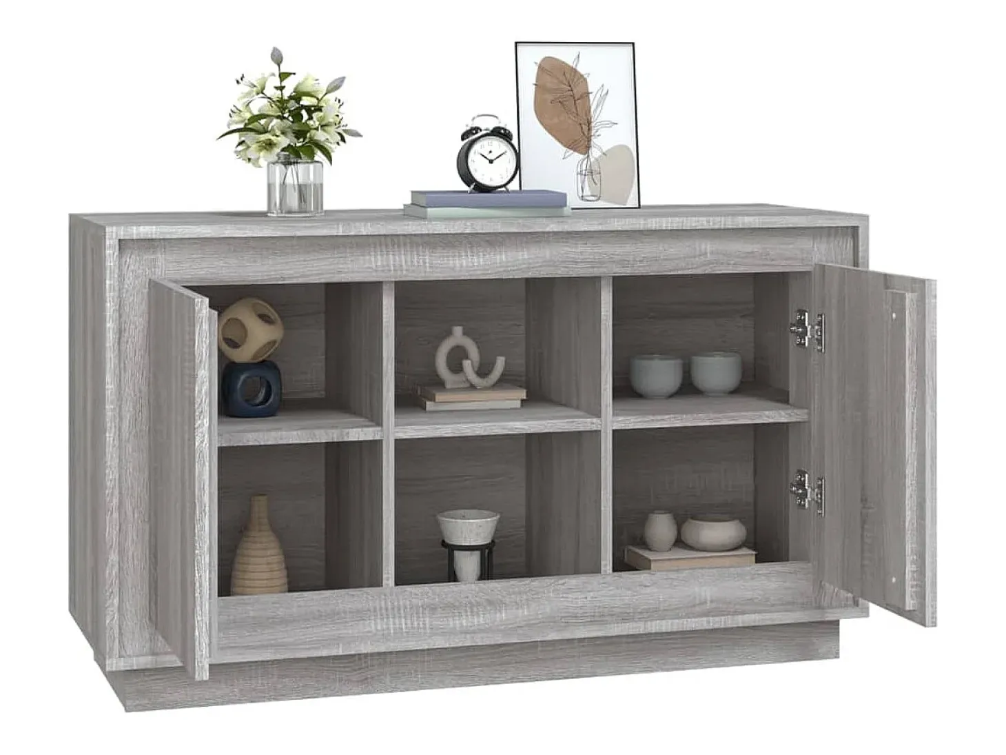 Aparador Sonoma gris 102x35x60 cm madera de ingeniería