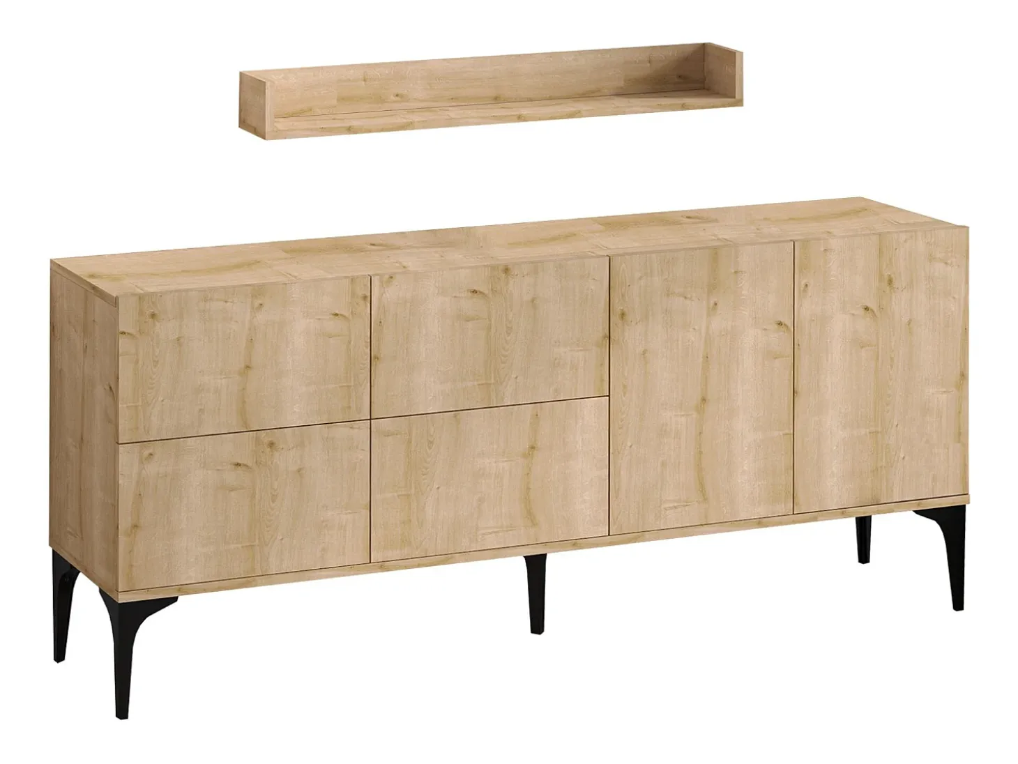 Aparador Stella color roble zafiro 180x40x55 cm