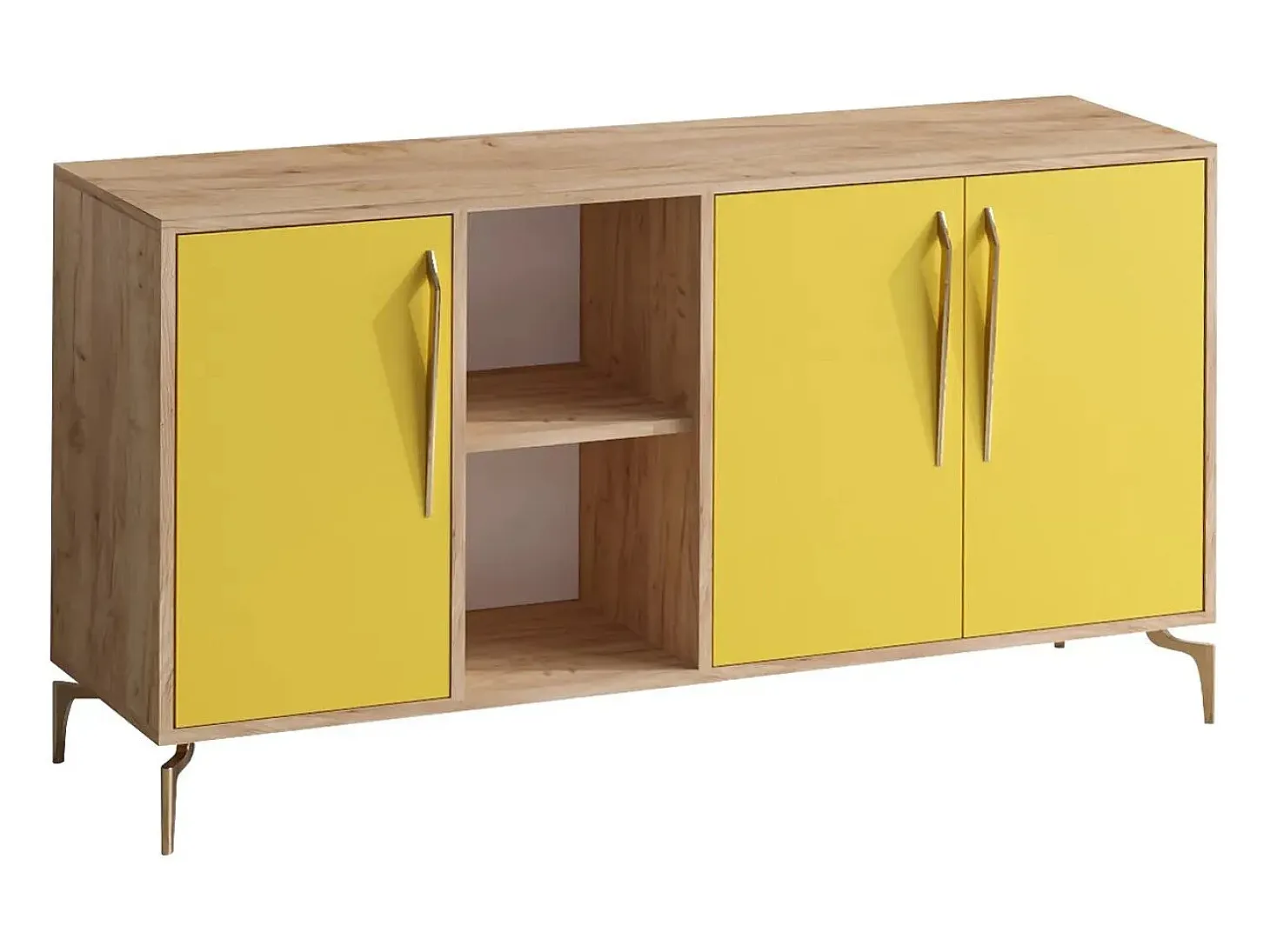 Aparador SUDER color roble Amarillo 140x40x86 cm