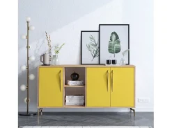 Aparador SUDER color roble Amarillo 140x40x86 cm