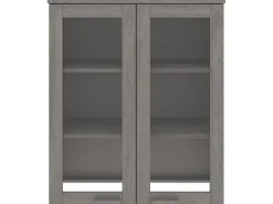 Aparador superior HAMAR pino macizo gris claro 85x35x100 cm ES76198