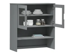 Aparador superior MOLDE madera maciza pino gris 90x35x100 cm