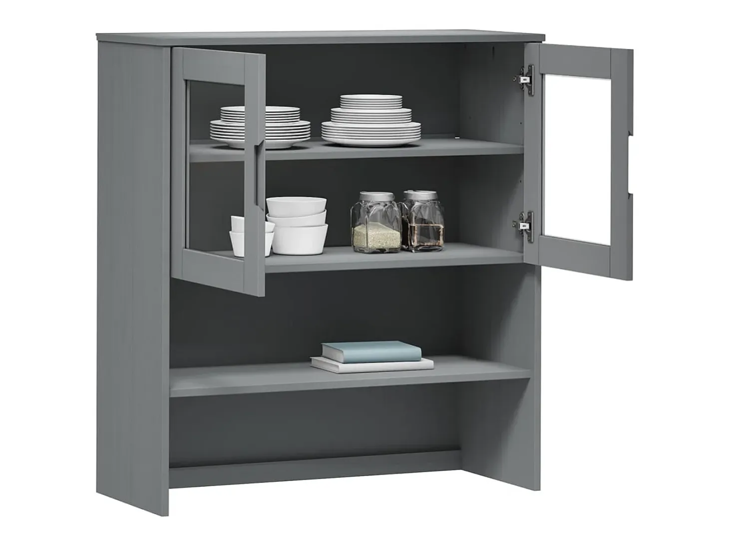 Aparador superior MOLDE madera maciza pino gris 90x35x100 cm