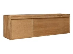 Aparador suspendido en madera maciza de roble 3 puertas Inka 172 cm