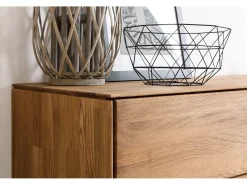 Aparador suspendido en madera maciza de roble 3 puertas Inka 172 cm