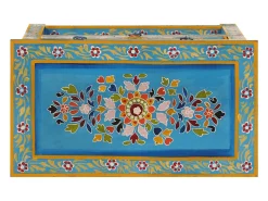 Aparador turquesa de madera maciza de mango 55x30x76 cm