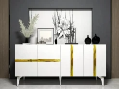 Aparador Vania Blanco dorado150x79x40 cm
