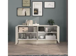 Aparador Vela con 4 puertas color cachemira 160x35x75,4 cm