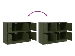 Aparador verde oliva 99x39x73 cm acero
