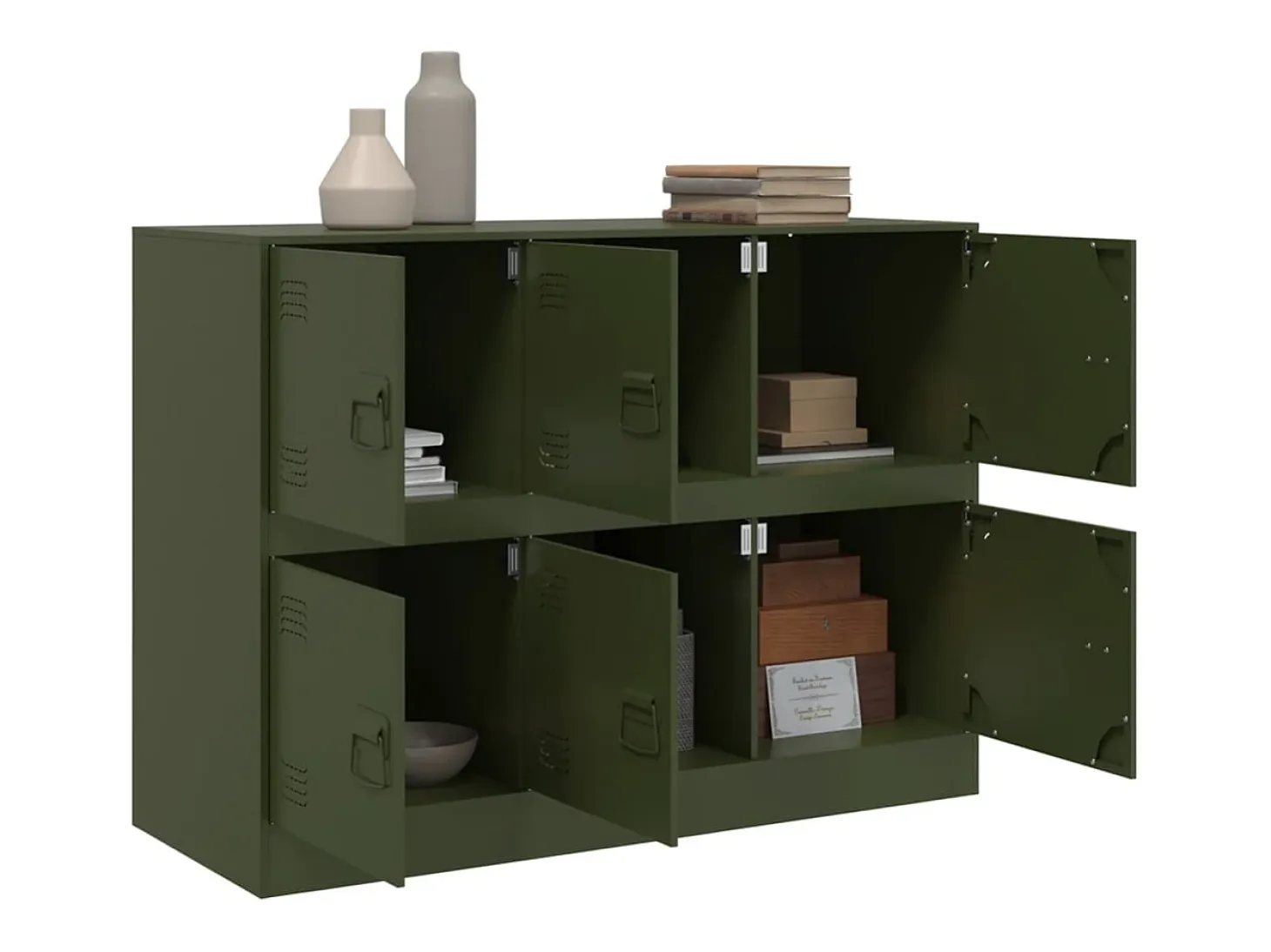 Aparador verde oliva 99x39x73 cm acero