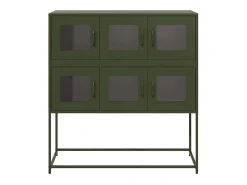 Aparador verde oliva 100,5x39x107 cm acero laminado en frío