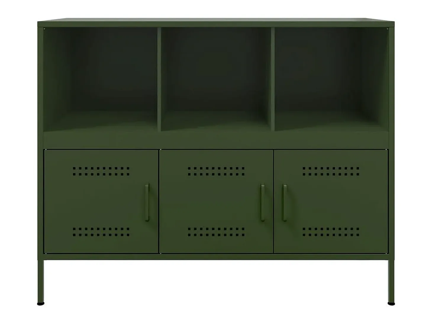 Aparador verde oliva 100,5x39x79 cm acero